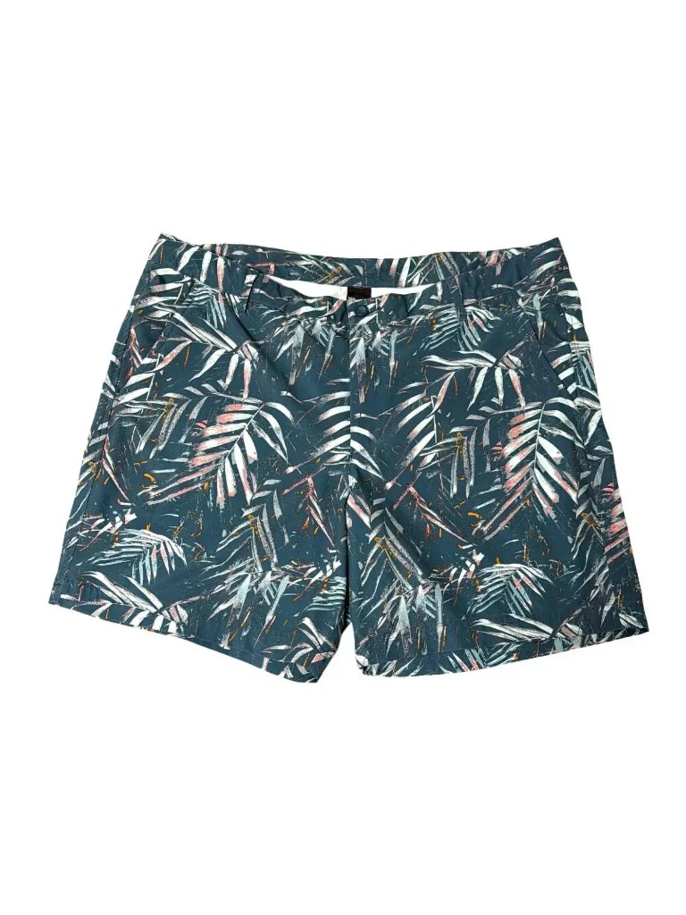 All In Motion‎ XL Mens Leaf Print Swim Shorts Blue Multicolor Beach Vacation
